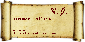 Mikusch Júlia névjegykártya